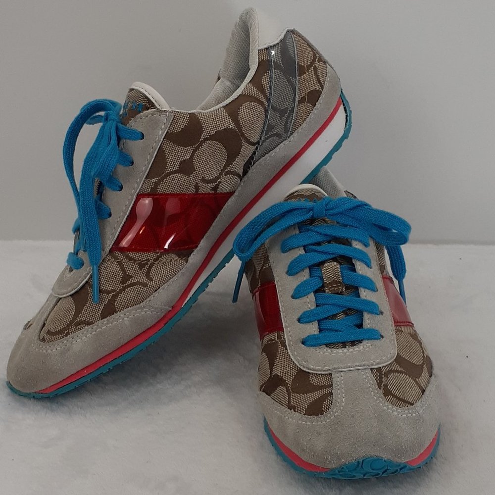 Coach Mae Suede/Canvas Lace Up Sneakers